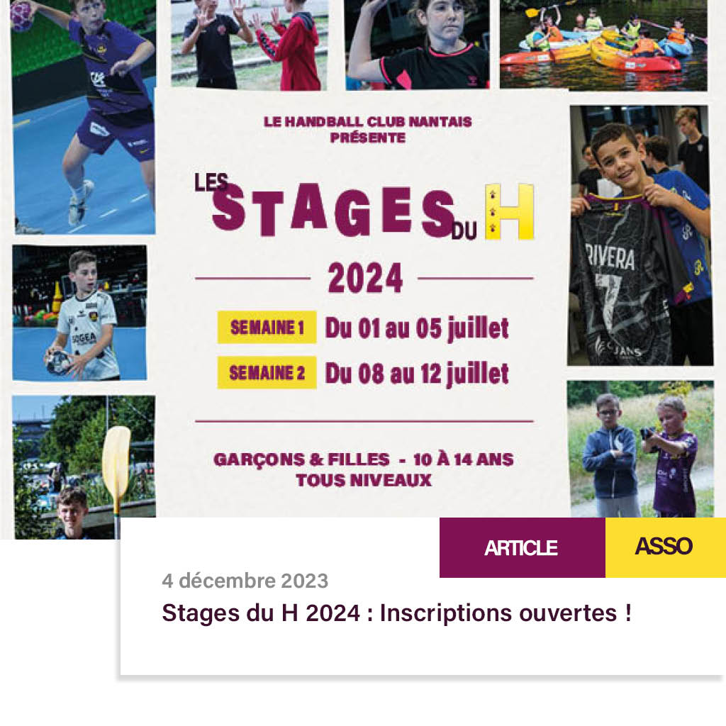 Stages du H 2024, inscriptions ouvertes !