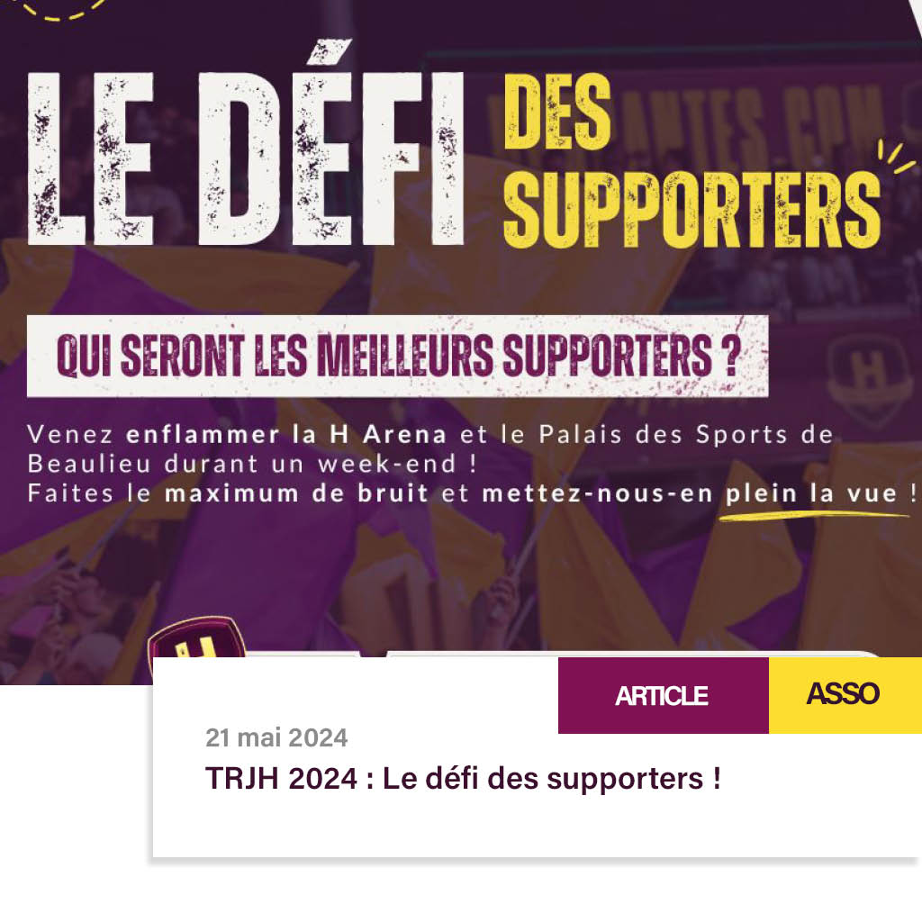 TRJH 2024 : Le défi des supporters !